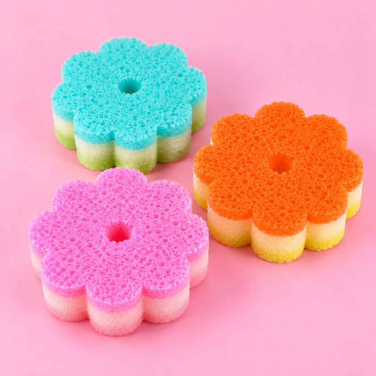 PurrWash Floral Scrub Sponges